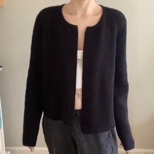 ELLE Black Horozontal Ribbed Chunky Cardigan